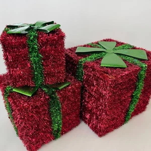 Red Christmas Decorative Metal Lantern Set of 2 - Picture 1 of 4