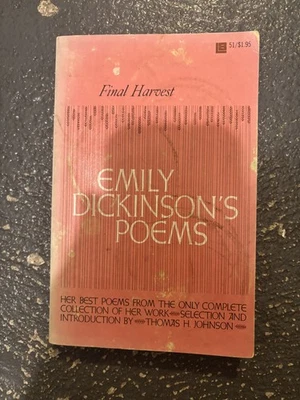 Final Harvest: Emily Dickinson's Poems Paperback Book Johnson Vintage 1961 Foto 1 de 3