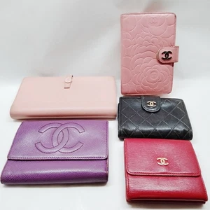 Chanel Geldbörse Lang Portemonnaie 5er Set Rosa Leder 3607243 - Bild 1 von 11