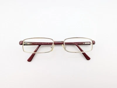 普拉达仅眼镜框,VPR 63F 2BS-1O1,51-17-135,银色/红色,意大利 — 第 1/4 张图片