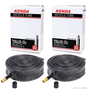 Kenda 700 28-35 Schrader (27" x 1-1/8 1-1/4") Road Bike Inner Tubes 2-Pack - Picture 1 of 4