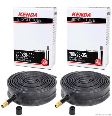 Kenda 700 28-35 Schrader (27" x 1-1/8 1-1/4") Road Bike Inner Tubes 2-Pack - Image 1 of 4