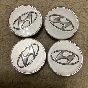 HYUNDAI 52960-38300 52960-3K210 WHEEL CENTER CAP HUBCAP COVER RIM SilverSet Of 4 - Picture 1 of 7