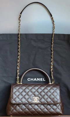 Authentic CHANEL Large Top Handle Flap Bag Matelasse Coco Handle 29 S A929 Italy - Image 1 of 4