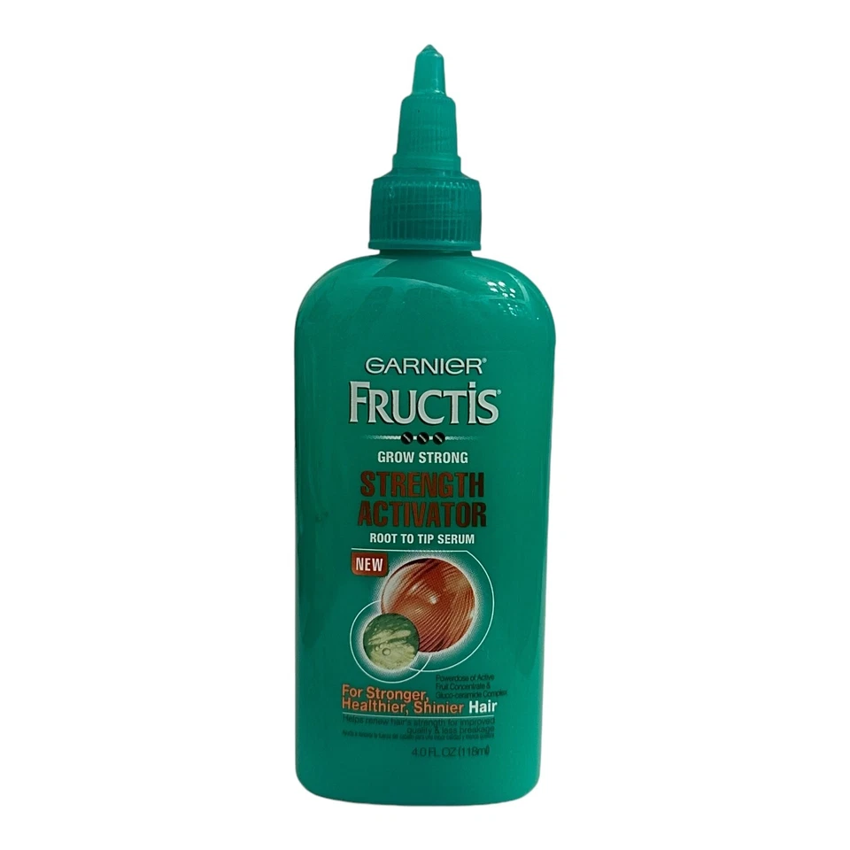 Suero activador de raíz a punta Garnier Fructis Grow Strong Strength 4 oz brillo RARO Foto 1 de 4