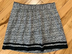 ANN TAYLOR LOFT Black and White ZEBRA PATTERN Cotton Lined Skirt Sz 12 Women - Foto 1 di 5
