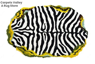 Zebra In Grass, Hand-Tufted Wool Handmade Area Rug Carpet for Any Room - Image 1 of 4