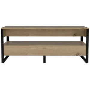 Coffee Table Bleached Pine Storage Shelf Living Room Furniture Modern Wooden - Picture 1 of 4