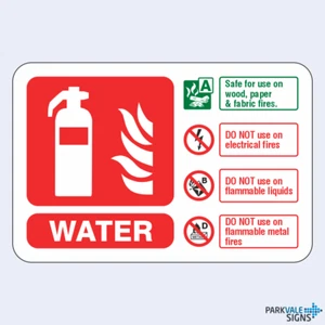 Letrero de identificación de extintor de incendios de agua (paisaje) - Imagen 1 de 1