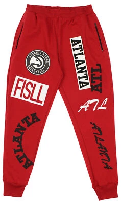 Joggers tipo bloque tipográfico para hombre FISLL NBA, rojos Foto 1 de 4