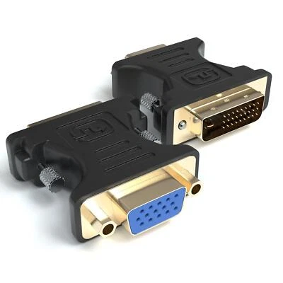 2x DVI auf VGA Adapter 24+5 Stecker Monitoradapter Beamer Computer PC Monitor - Bild 1 von 4
