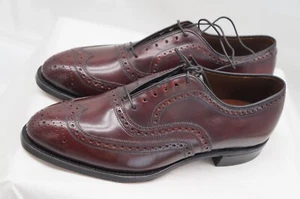 Johnston & Murphy Aristocraft Burgundy Oxford Wing Tip Shoe Mens Sz 8C - Picture 1 of 11