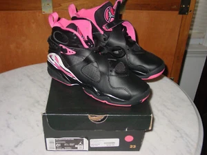 2020 Girls Nike Air Jordan Retro 8 "Pinksicle" Black Youth Shoes Size 6.5Y NIB! - Picture 1 of 14