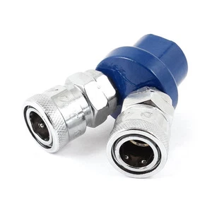 1/4 PT Female Thread to 13mm Quick Coupling Double Way Pass Air Hose Coupler✦Kd - Picture 1 of 2