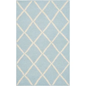 Safavieh Light Blue/ Ivory Flat weave Wool Area Rug 2' 6 x 4' - Picture 1 of 1