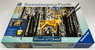 Rompecabezas Ravensburger 199365 Ciervo en bosque de abedules 1200 piezas Toque de oro COMPLETO Foto 1 de 4