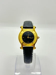 [Exc+5] GUCCI 6500L Black Gold Dial Quartz Ladies Watch Swiss Made Used Working - Picture 1 of 14