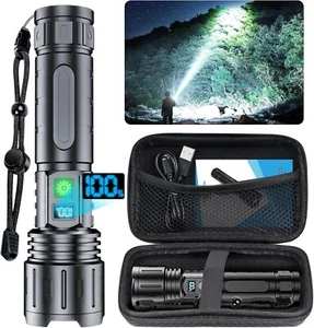 SKYFIRE Rechargeable Flashlight High Lumens, LED Flashlight with - Picture 1 of 24
