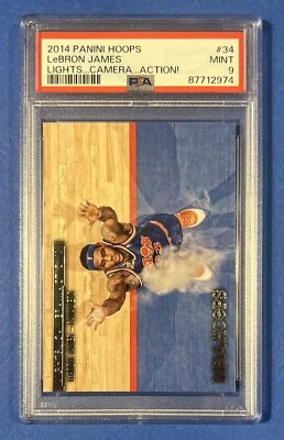 2014-15 Hoops Lebron James Lights Camera Action #34 PSA 9 LOW POP! Lakers - Image 1 of 2