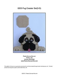 3-D Pug Dog - Juego de montaña rusa - Patrón o kit de lona de plástico - Imagen 1 de 1