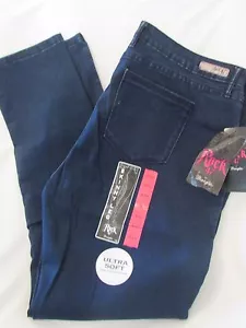 Ladies "Rock 47" size 35x33 Dk Blue, Skinny Leg, Ultra Soft, Low Rise, Jeans - Picture 1 of 2