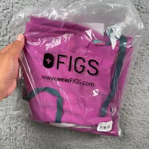 NWT Figs Sumaiya Slim High Waisted Scrub Petite Pants Fuchsia Technical Small - Picture 1 of 2