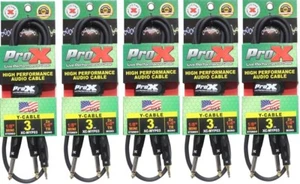 5ProX XC-MYP03 3Ft Unbalanced 3.5mm Mini-TRS to Dual TS-M High Performance Cable - Picture 1 of 2