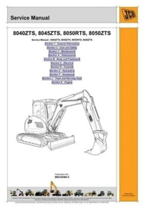 JCB 8040ZTS, 8045ZTS, 8050ZTS, 8050RTS Excavator Workshop Manual Delivered Today - Picture 1 of 4