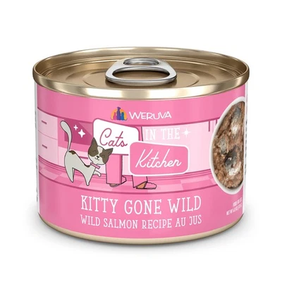 Weruva Cats in The Kitchen, Kitty Gone Wild with Wild Salmon Au Jus Cat Food,... - Image 1 of 4