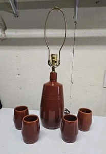 Rare LANCERS Salesman Wine Bottle Lamp 4 Cups 1970s Heublein Advertising Set - Picture 1 of 17