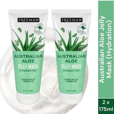 Freeman Aloe Jelly Mask 2 x 175ml – Hydrating Leave-On Face Mask | Moisturizing - Image 1 of 4