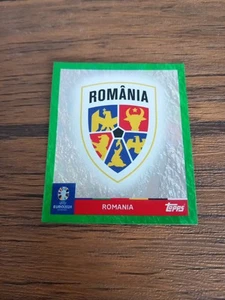 Euro 2024 ROM1 green Parallel Sticker TOPPS - Romania Badge - Picture 1 of 2