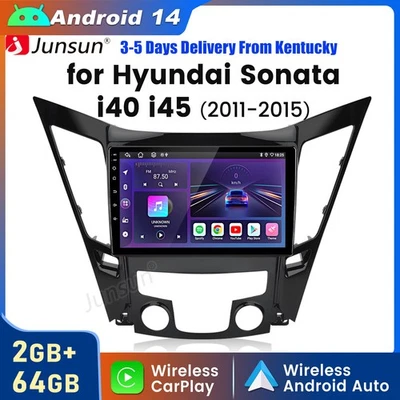 For Hyundai Sonata 2011-2015 Carplay Car Stereo Radio 9"Android14 2+64G GPS Navi - Image 1 of 4