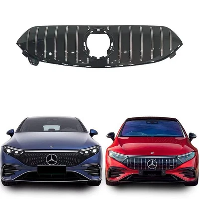  Parrillas negras superiores delanteras para Mercedes-Benz W297 EQS450 EQS580 2022+ Racing Foto 1 de 4