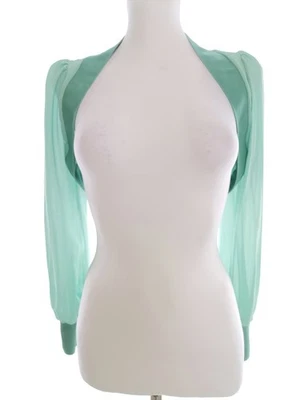 💚 FEVER LONDON Womens Long Open Cardigan Mint Long Sleeve 6/8 (34) V-neck 💚 - Image 1 of 4