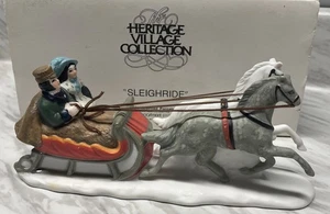 Heritage Cillage Collection Porcelain Horse & Sleighride * Department 56 - Picture 1 of 8