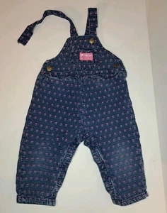 Vintage OshKosh B'Gosh Overall Vestbak Blumenmuster Größe 24M KNOPF FEHLT - Bild 1 von 8