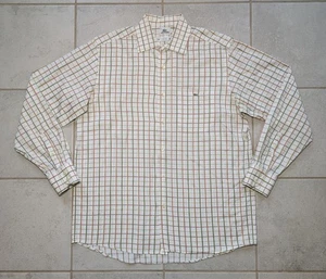 Lacoste Men's 42 Large Button Down Long Sleeve Cotton Multicolor Checkered - Picture 1 of 8