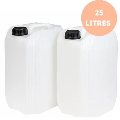 2 x 25L Heavy Duty Water Container Stackable Plastic HDPE Food Safe Jerry Can  - Image 1 of 4