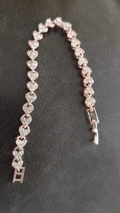 Rose Gold Tennis bracelet with simulated diamonds - Picture 1 of 2