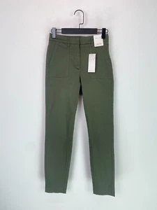 Per Una Khaki Slim 7/8 Trousers High Rise Cotton Stretch Smart Casual UK 6 NEW - Picture 1 of 6