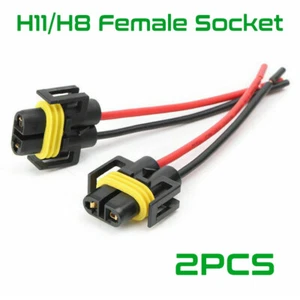 2pcs Wiring Pigtail Female H11 Harness Fog Light Bulb Lamp Connector Socket Plug - Picture 1 of 13
