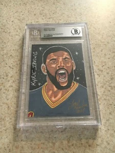 Kyrie Irving Original Kunst Skizze Karte Höhlen flache Erde Nike 1/1 BAS - Bild 1 von 2