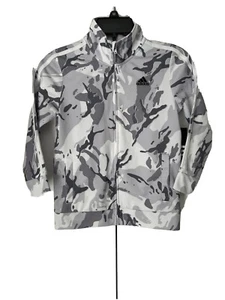 New Track Jacket Adidas Youth Full Zip Grey Camo Running Jacket Boys size 7 S88 - Picture 1 of 6