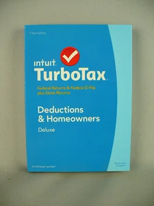 TurboTax 2014 Deluxe Federal and State Tax Software for Windows and Mac, W/Code - Picture 1 of 2