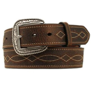 A1034202 Ariat Hombre Bootstitch Cuero Western Cinturón NUEVO - Imagen 1 de 1