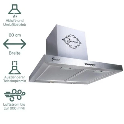 Wandhaube Dunstabzugshaube 60cm Gurari GCH IS 461 1000m³/h Edelstahl AUSTELLER