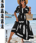Black & white brushstrokes pattern longline dress size 4xl 22-24?