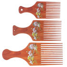 3er-Pack Afro-Kämme für Frauen und Männer - Holz-Haarsträhnen für lockiges Haar (L, M, S)