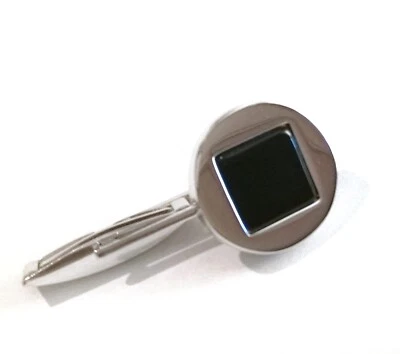 Manschettenknöpfe aus Silber Mit Onyx Schwarz Herren Damen für Zeremonie Ehe - Bild 1 von 4